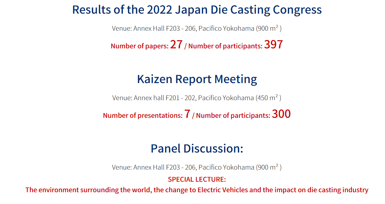 2024年日本横滨压铸展 JAPAN DIE CASTING CONGRESS AND EXPOSITION WorldExpoin